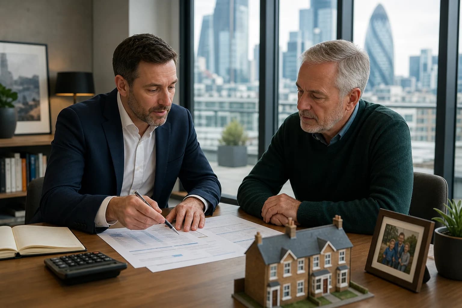 London homeowner discussing inheritance tax planning with an estate adviser